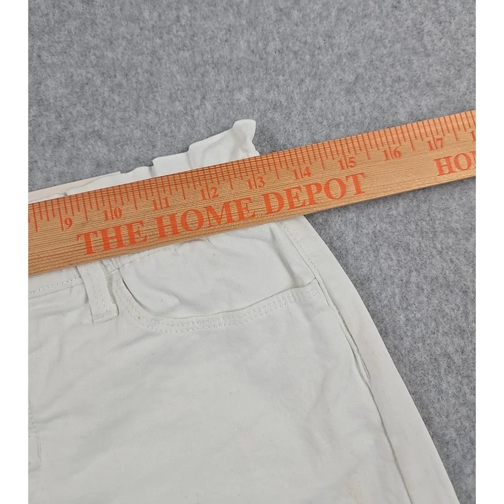 SO Jean Shorts Girls Size 14 High Rise Denim White Paper Bag Waist NWT